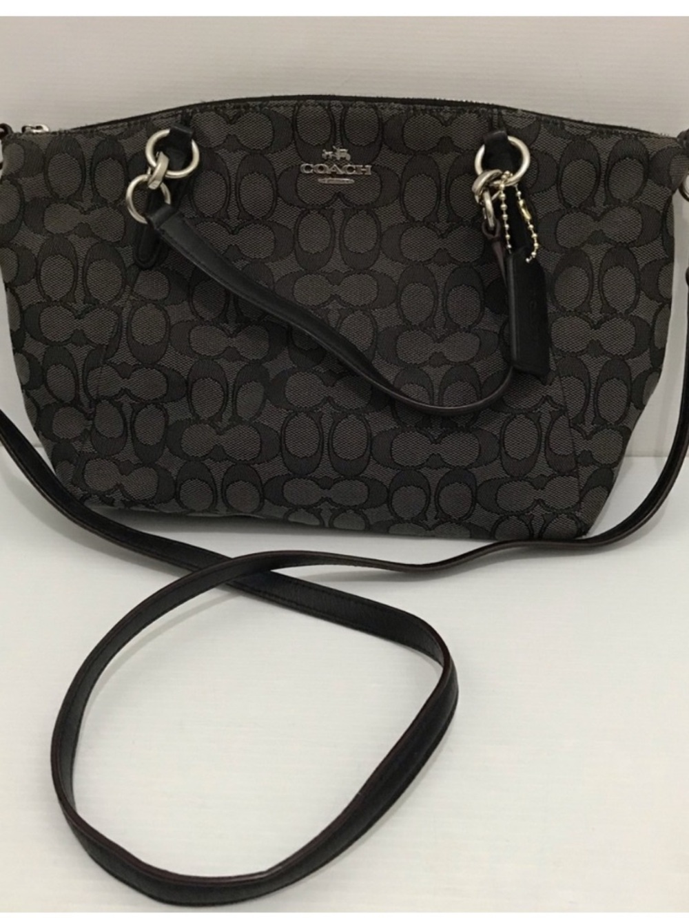Coach Black/Charcoal Signature Crossbody Shoulder Bag